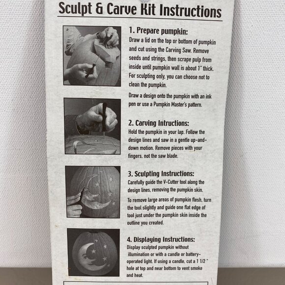Pumpkin Masters Sculpt Carve Kit Set 2 Tools Carving Saw V-Cutter Halloween Fun - Picture 5 of 5
